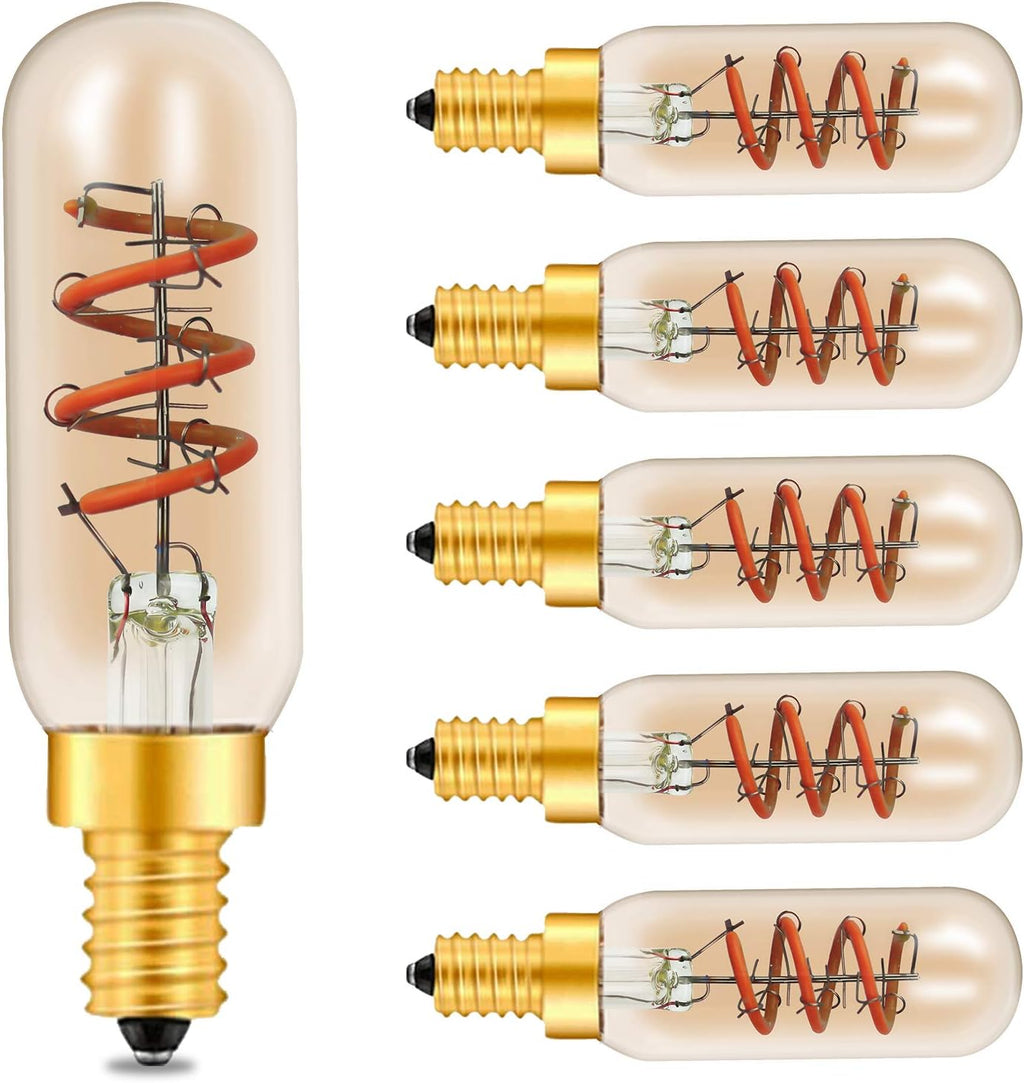 12 Pack Dimmable LED Edison Bulbs, E12 Base, 3W, Warm White 2200K, Amber Glass, Candle Bulb O95223