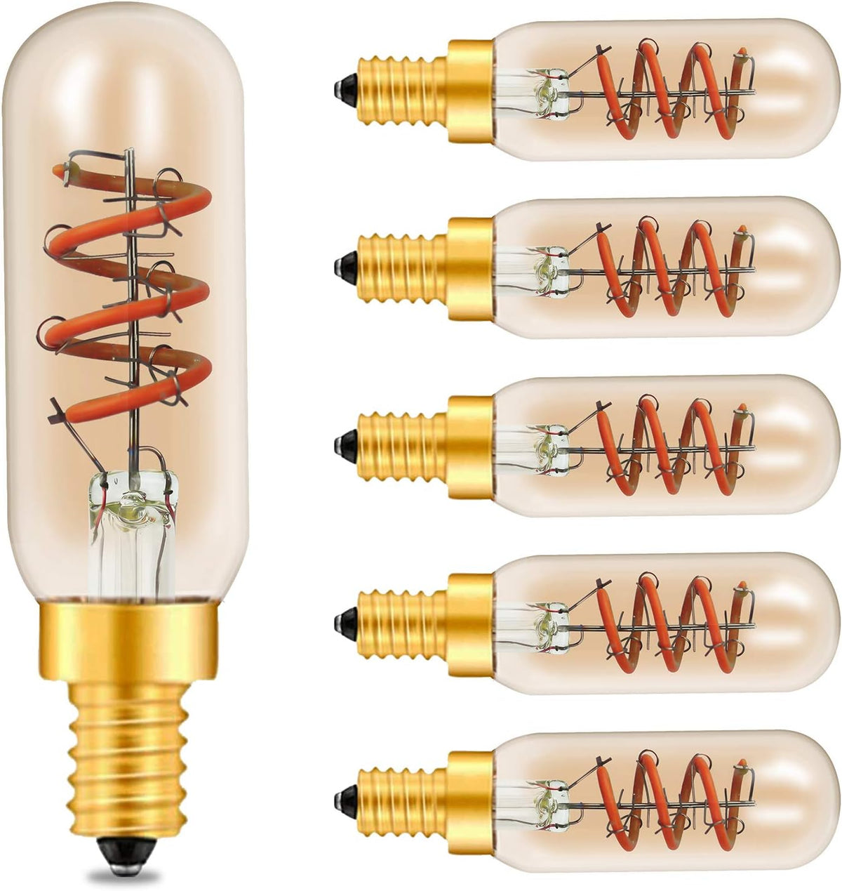 12 Pack Dimmable LED Edison Bulbs, E12 Base, 3W, Warm White 2200K, Amber Glass, Candle Bulb O95223