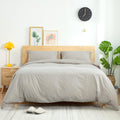 White Washed Cotton Queen Duvet Cover Set, 3-Piece U7441