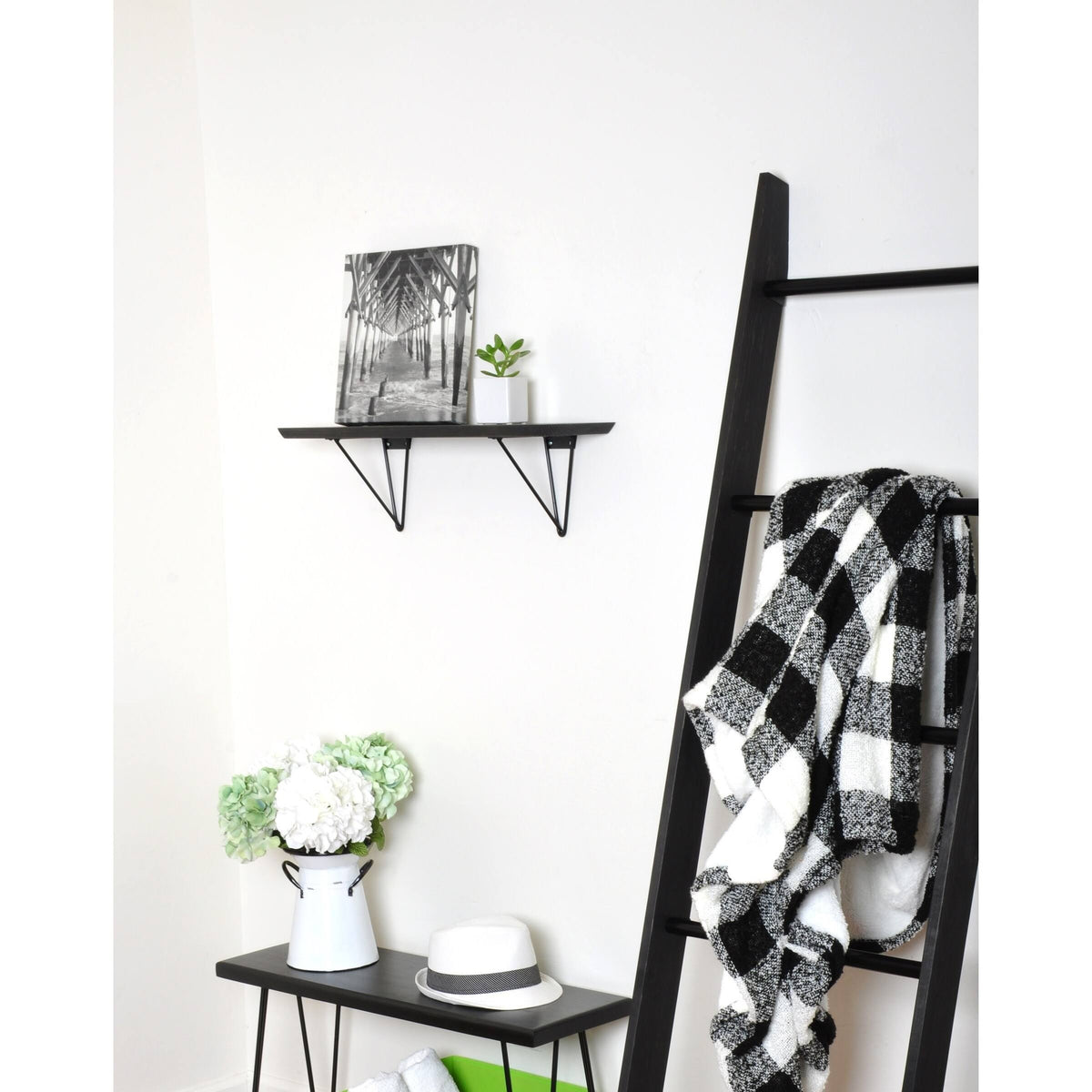 Dark Brown Wood Bracket Shelf G14125