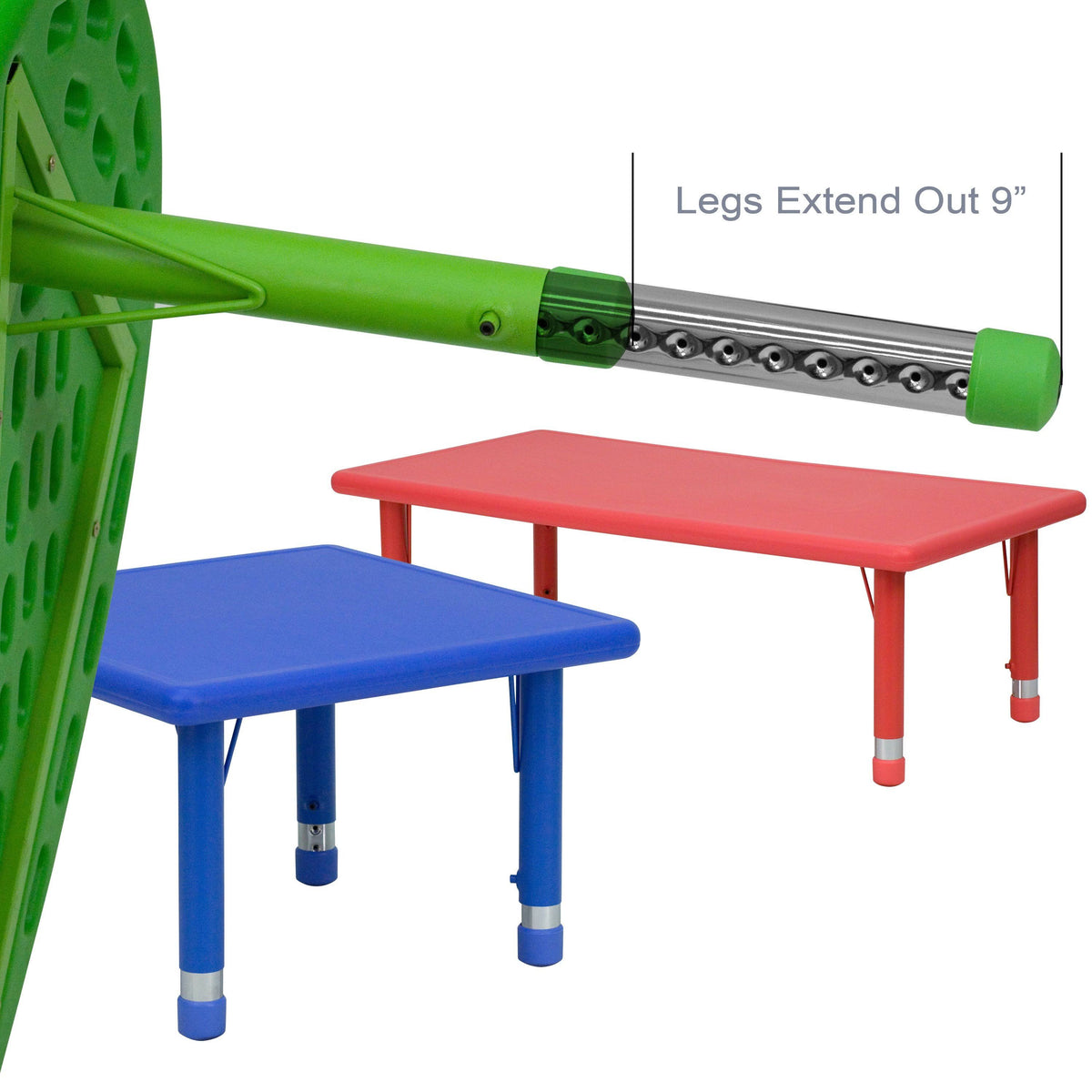 Green Plastic Height Adjustable Activity Table Set with 4 Chairs B4191
