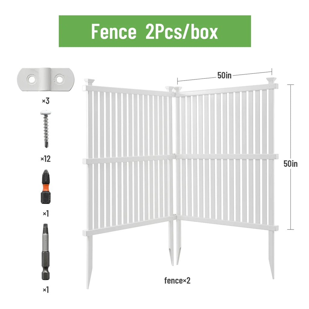 White Vinyl Outdoor Privacy Screen Panels Kit P461