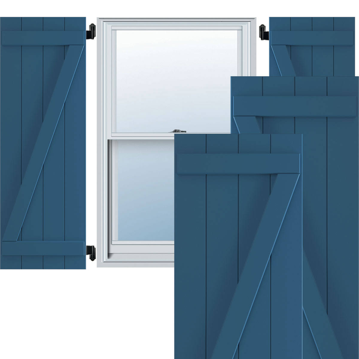 Sojourn Blue PVC Board and Batten Shutters (Per Pair) Q157