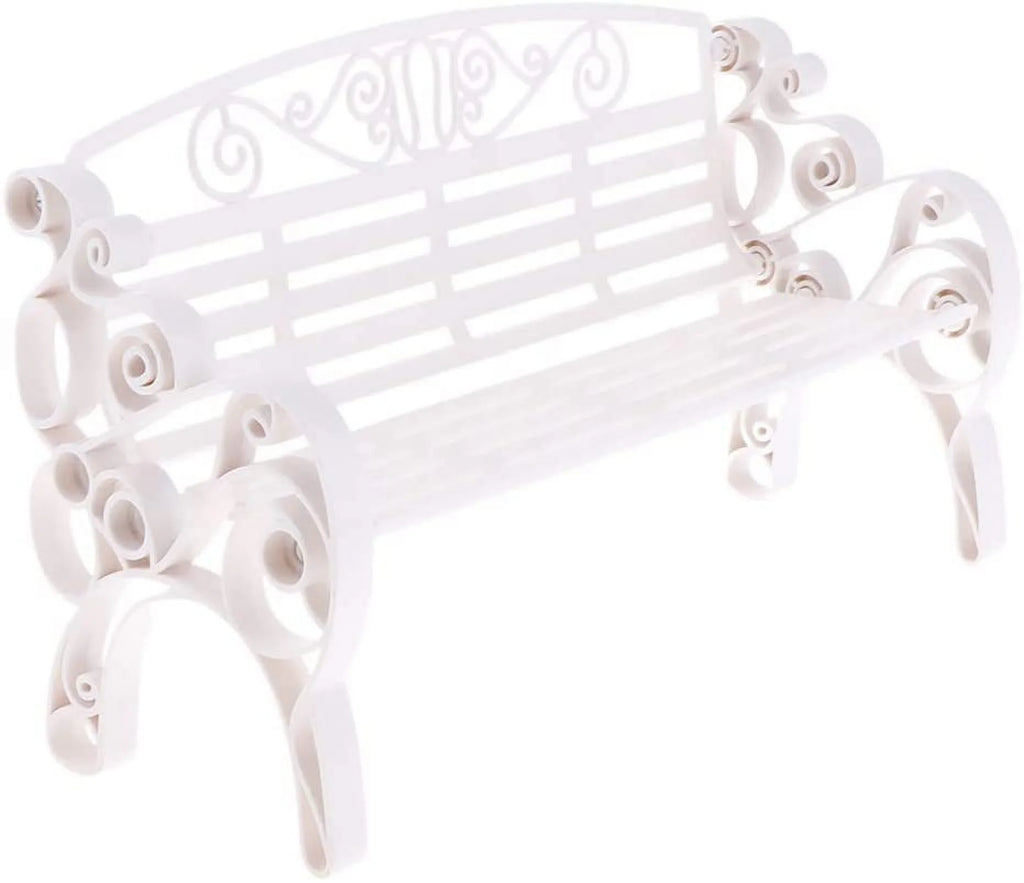 White 1:6 Scale Miniature Garden Patio Bench C448