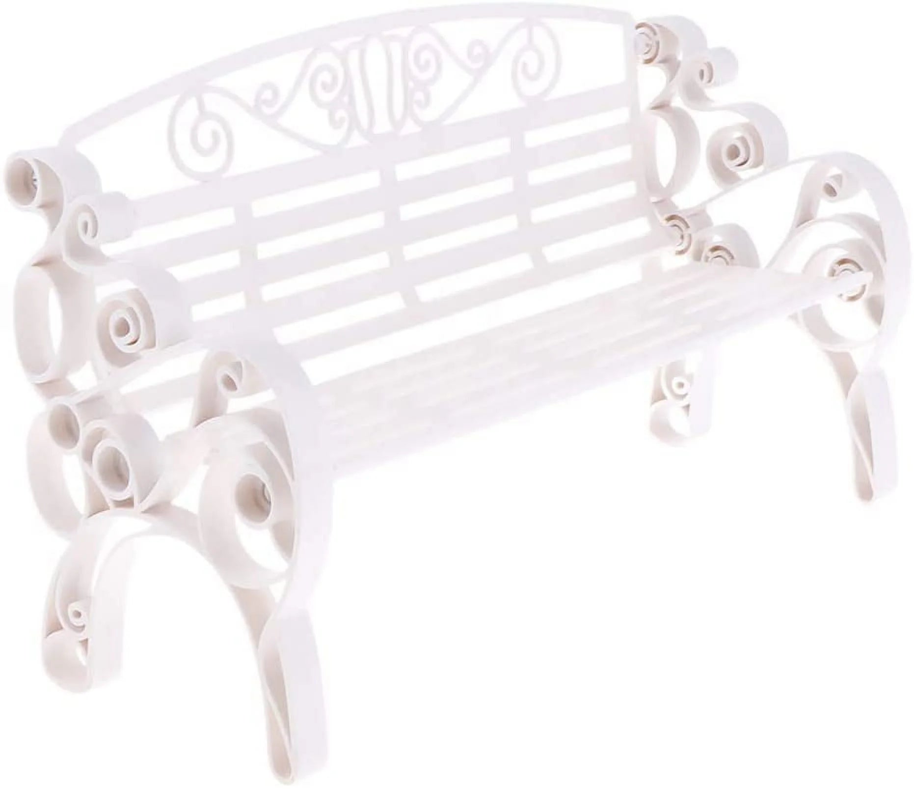 White 1:6 Scale Miniature Garden Patio Bench C448