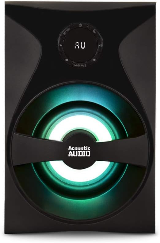 Bluetooth 5.1 Surround Sound Home Theater Speaker Set with LED Light Display, FM Tuner, USB and SD Card Inputs, Remote Control Z921758