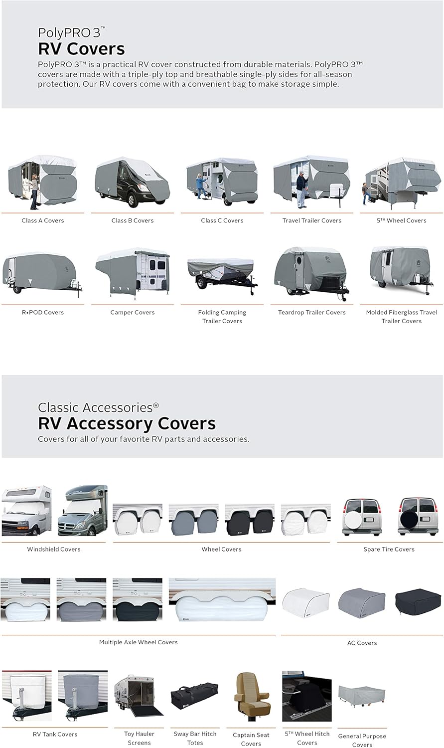 Pop-Up Camper Trailer Cover, Fits up to 8' 6 Trailers, Pack of 2 B44881