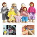 Wooden Dolls Playset Set of 7 People with Dog W31290