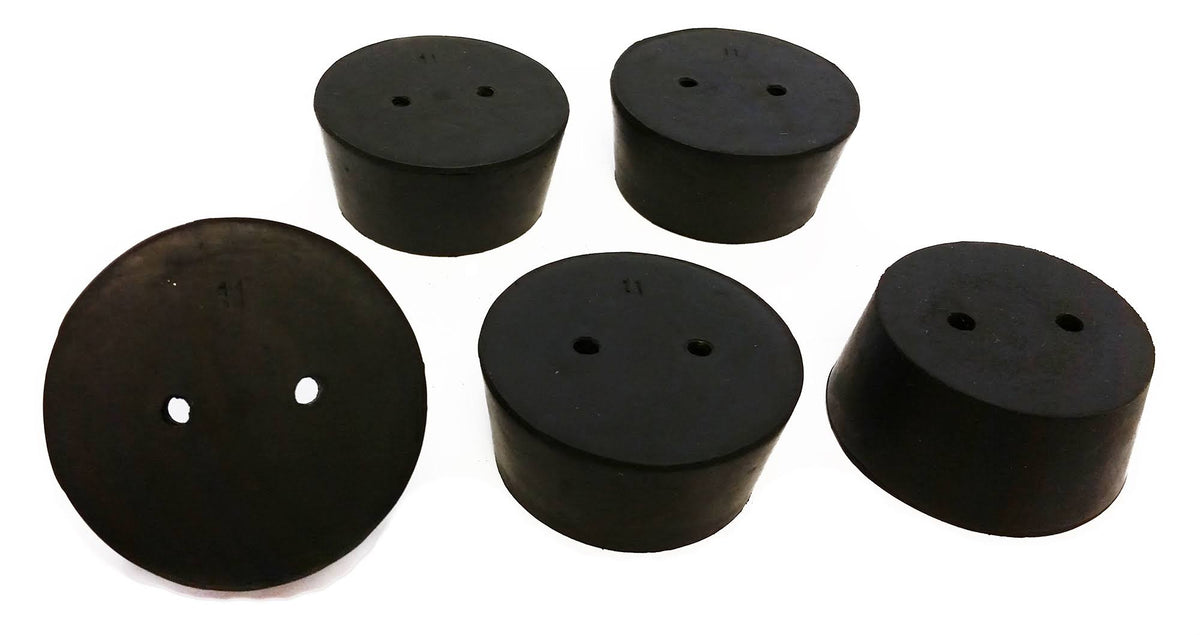 Rubber Stoppers, Size 11, 2-Hole, 10-Pound Case S25306