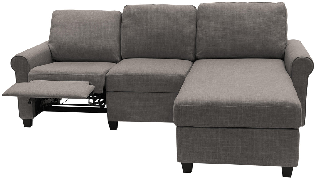 Gray Reclining Sectional with Storage Chaise N3746