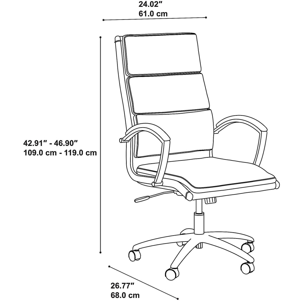 Light Gray Leather High Back Executive Office Chair E3385