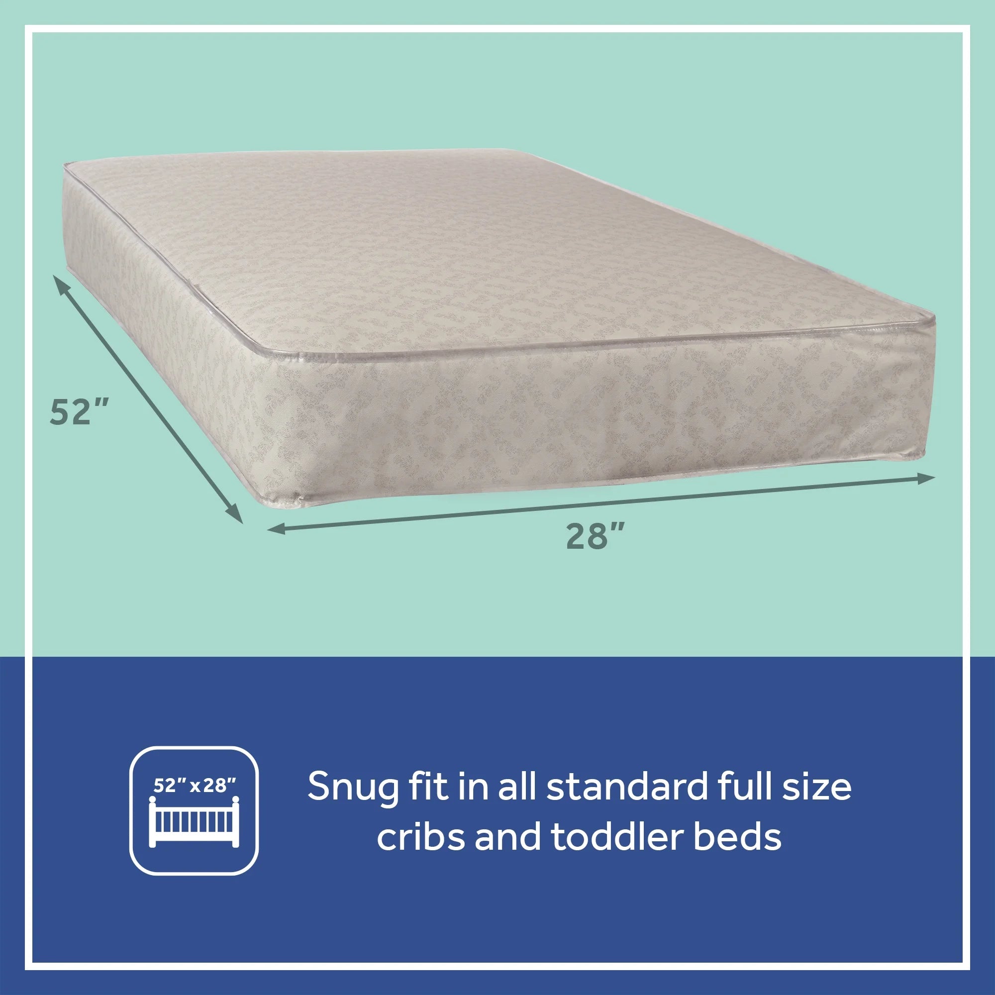 Gray Innerspring Crib and Toddler Mattress J796