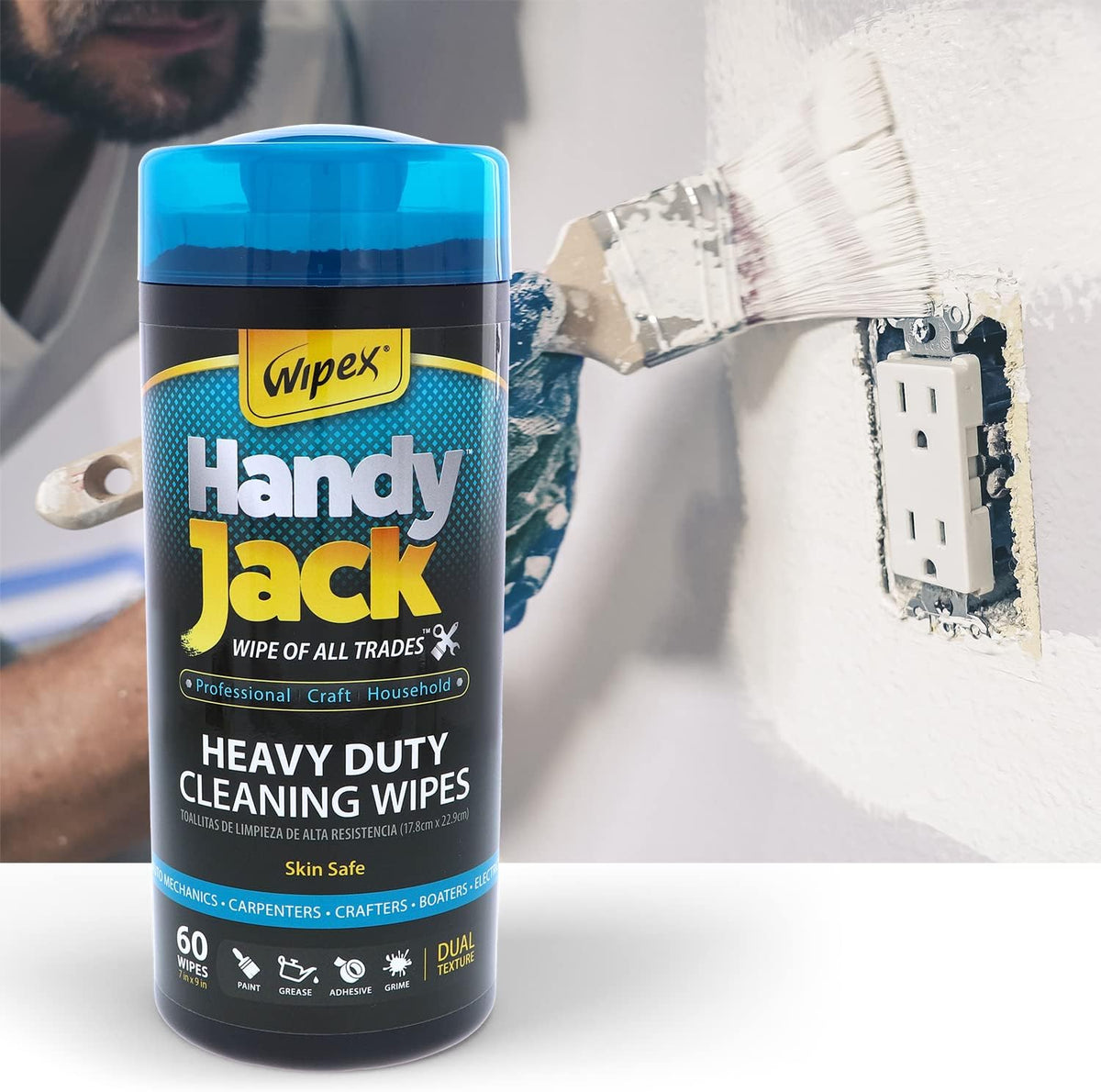 Heavy Duty Wipes, 60ct Canister, 12 Pk Case, 720 Wipes A50085