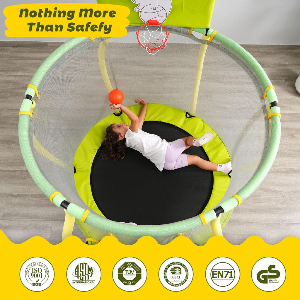 Portable Foldable Trampoline with Adjustable Handle, 40" Max Load 330lbs, Yellow S2855