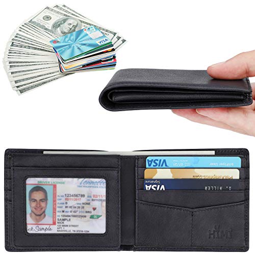 Genuine Leather Bifold Wallet with 2 ID Window V301290