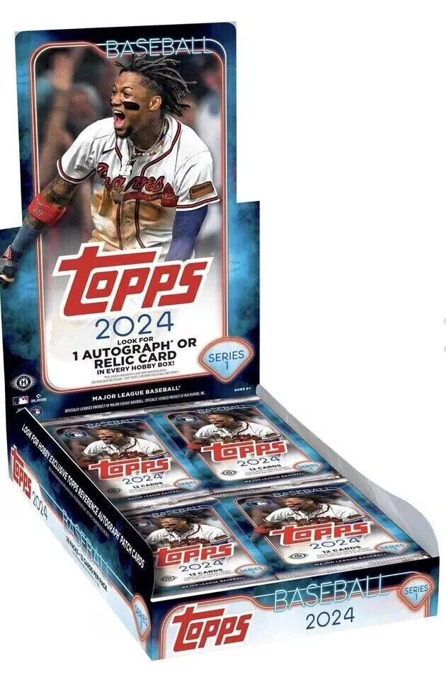 2024 Series 1 Baseball Trading Card HOBBY Box (20 Packs, 1 Autograph & 1 Relic Card) H903