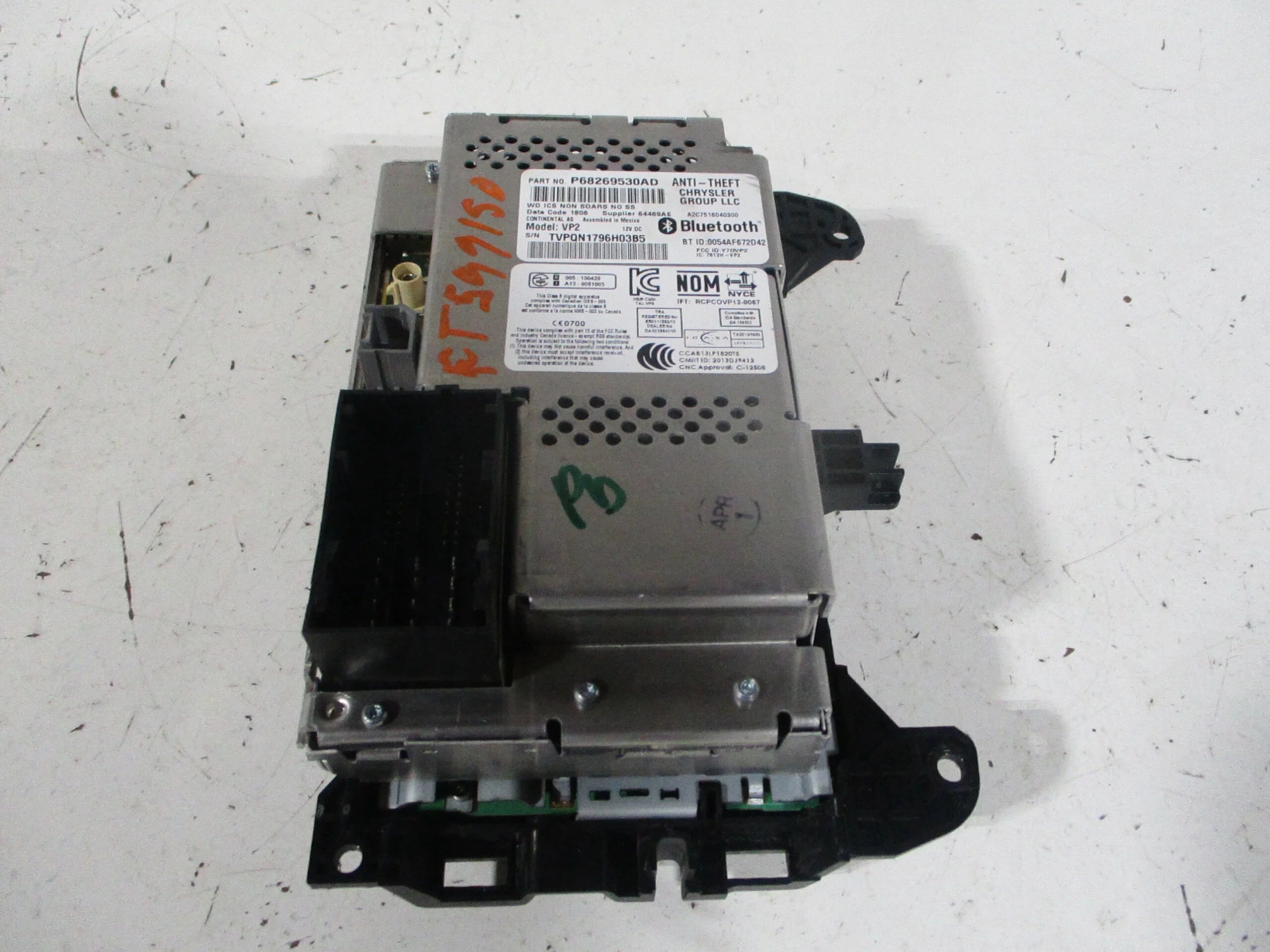16 Dodge Durango Front Touch Screen Radio Display V6349