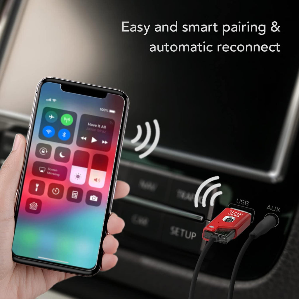 Black Bluetooth 5.0 Receiver with USB DAC 3.5mm AUX, Pack of 2 B669
