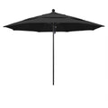 11 ft. Stone Black Aluminum Market Patio Umbrella with Pulley Lift and Fiberglass Ribs E27047