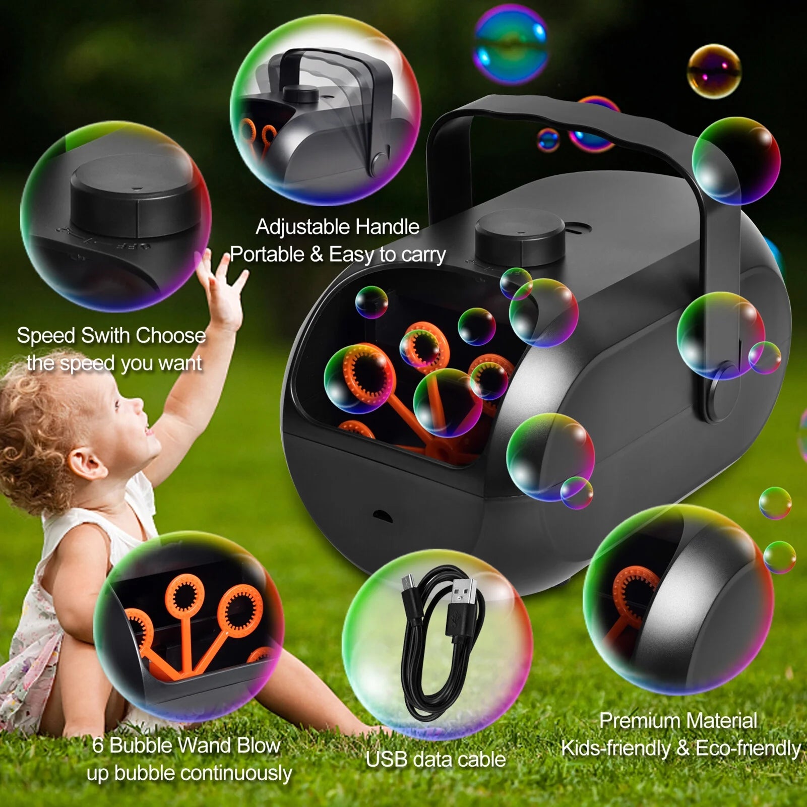 Portable Automatic Bubble Machine F24994