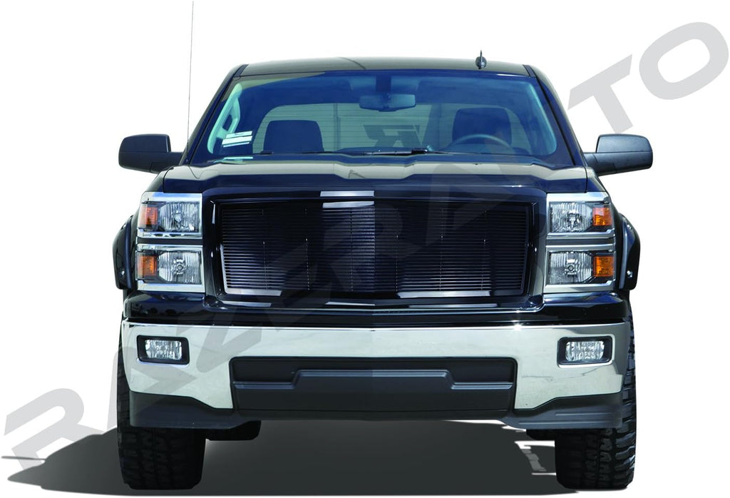 Auto Gloss Black Billet Grille Complete Factory Replacement Grille Shell I784408