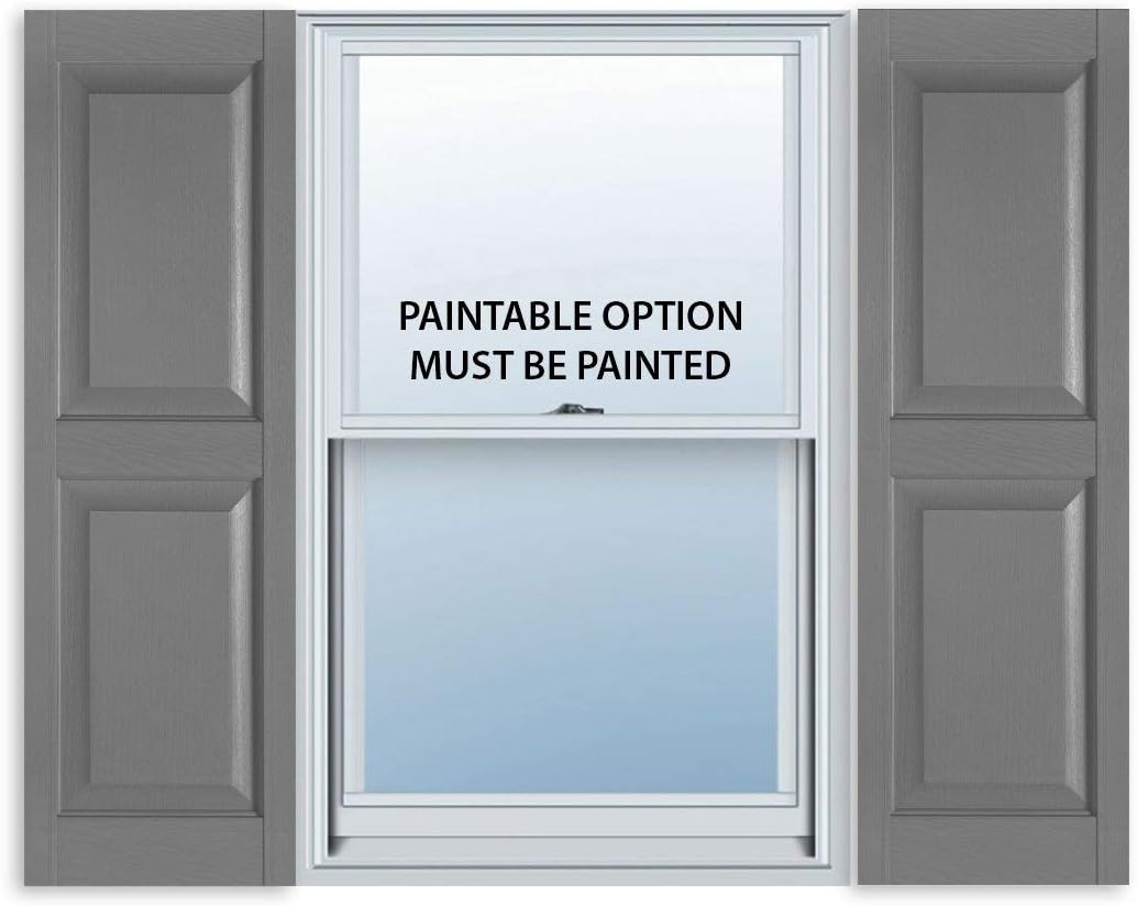 15 Inch x 59 Inch Raised Panel Exterior Vinyl Shutter, Bedford Blue (Pair) Pack of 2 G611