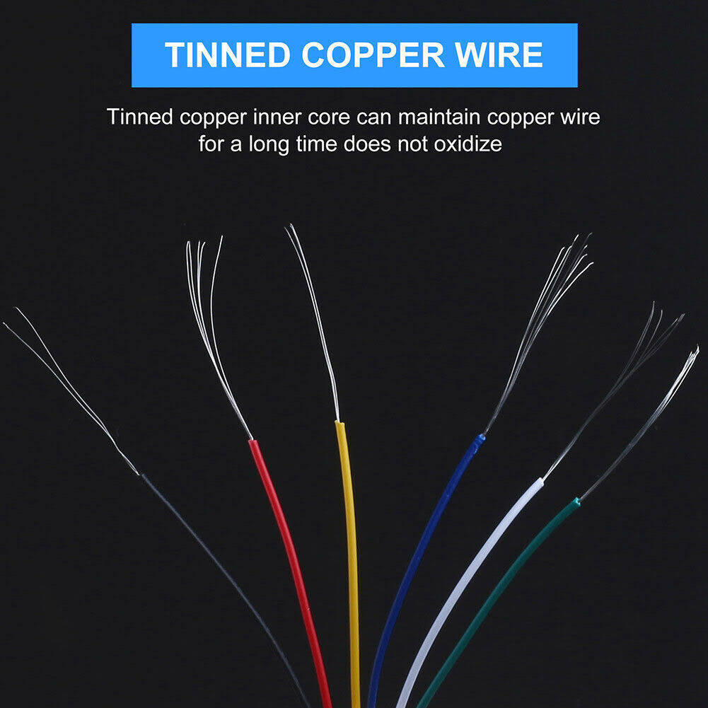 30AWG Stranded Tinned Copper Hookup Wire Kit, 6 Colors, 30 Feet Each, 300V S3550