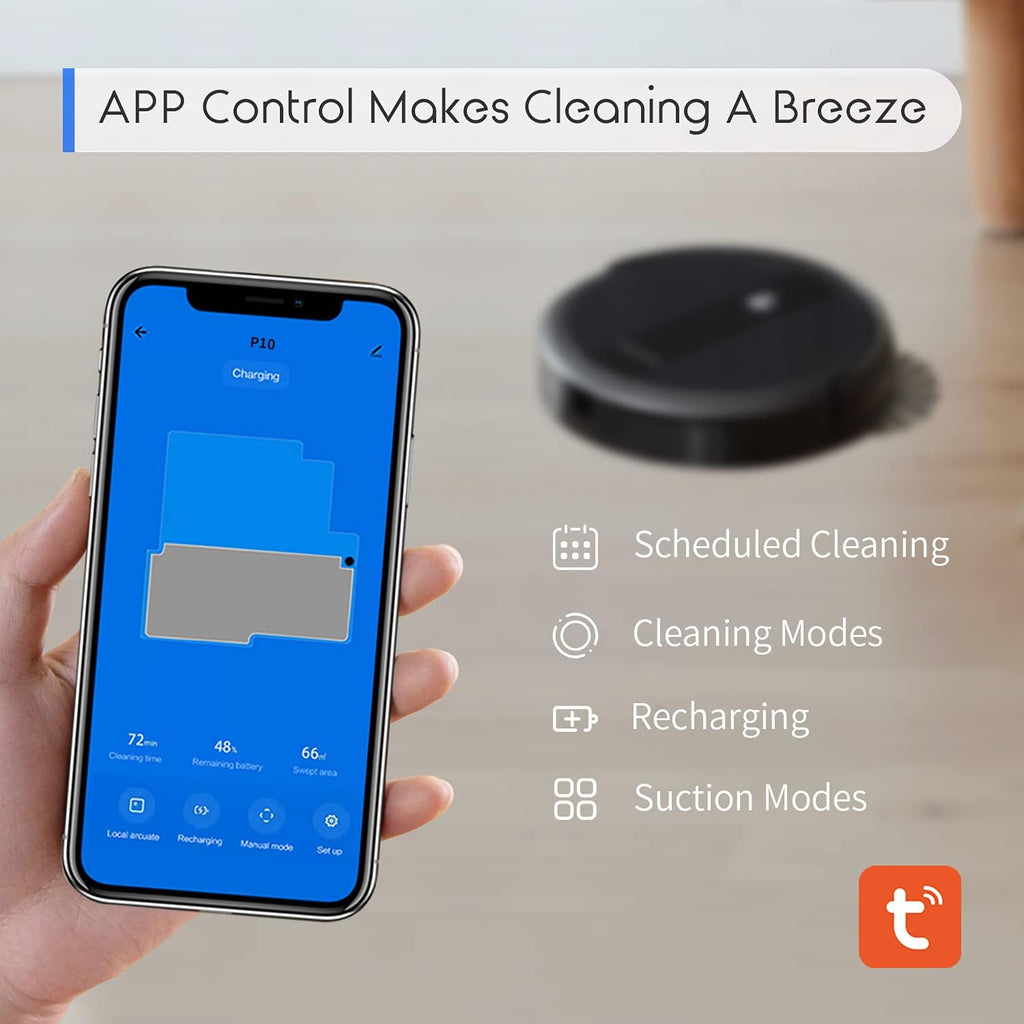 Robot Vacuum Cleaner, 2600Pa Suction, WiFi Connected, Self Charging T610
