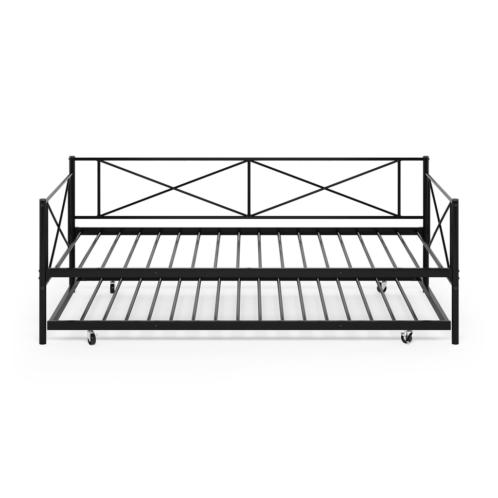 Twin Size Metal Daybed and Trundle D924
