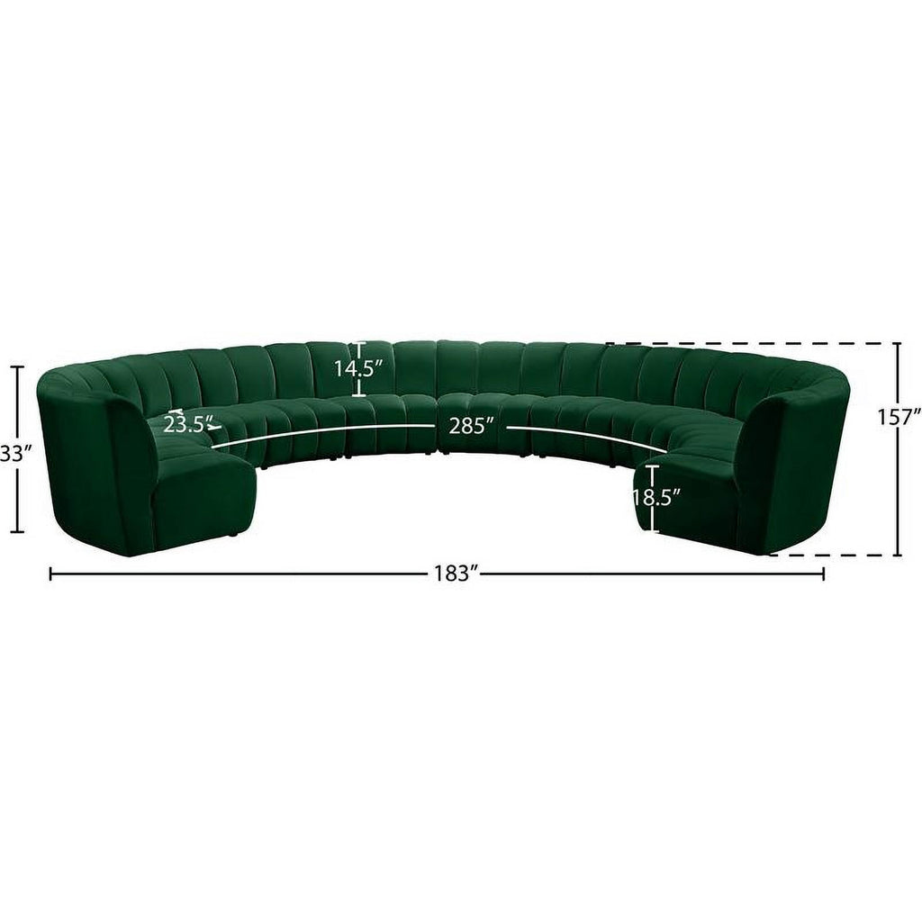 Green Velvet Modular Sectional T430835