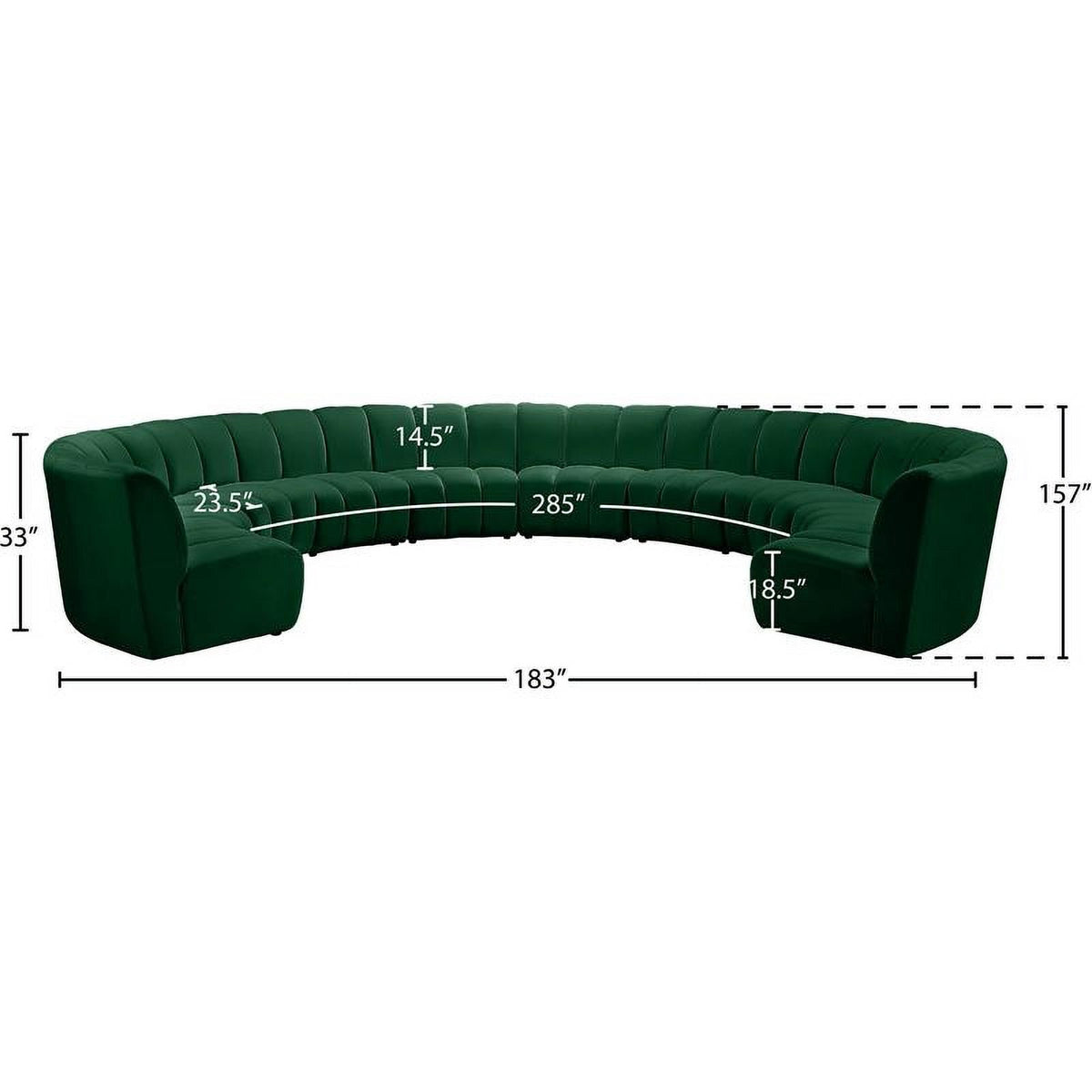Green Velvet Modular Sectional T430835