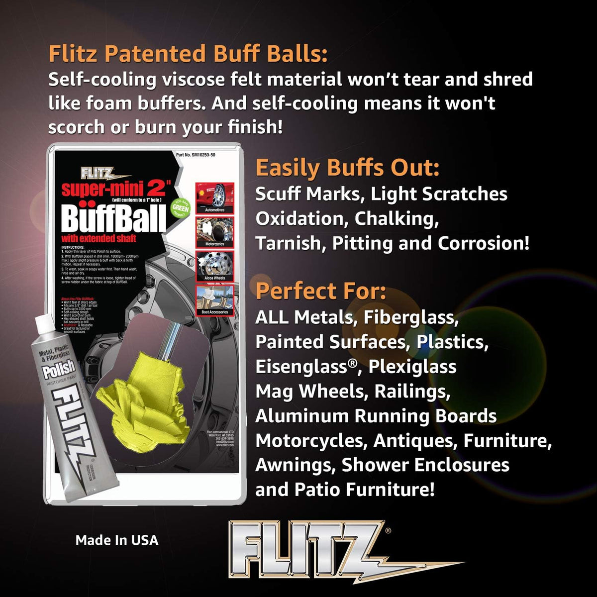 Yellow 2-Inch Buff Ball, 6-Pack Y5144