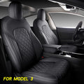 Red Faux Leather Car Seat Covers for Tesla Model 3 P943006