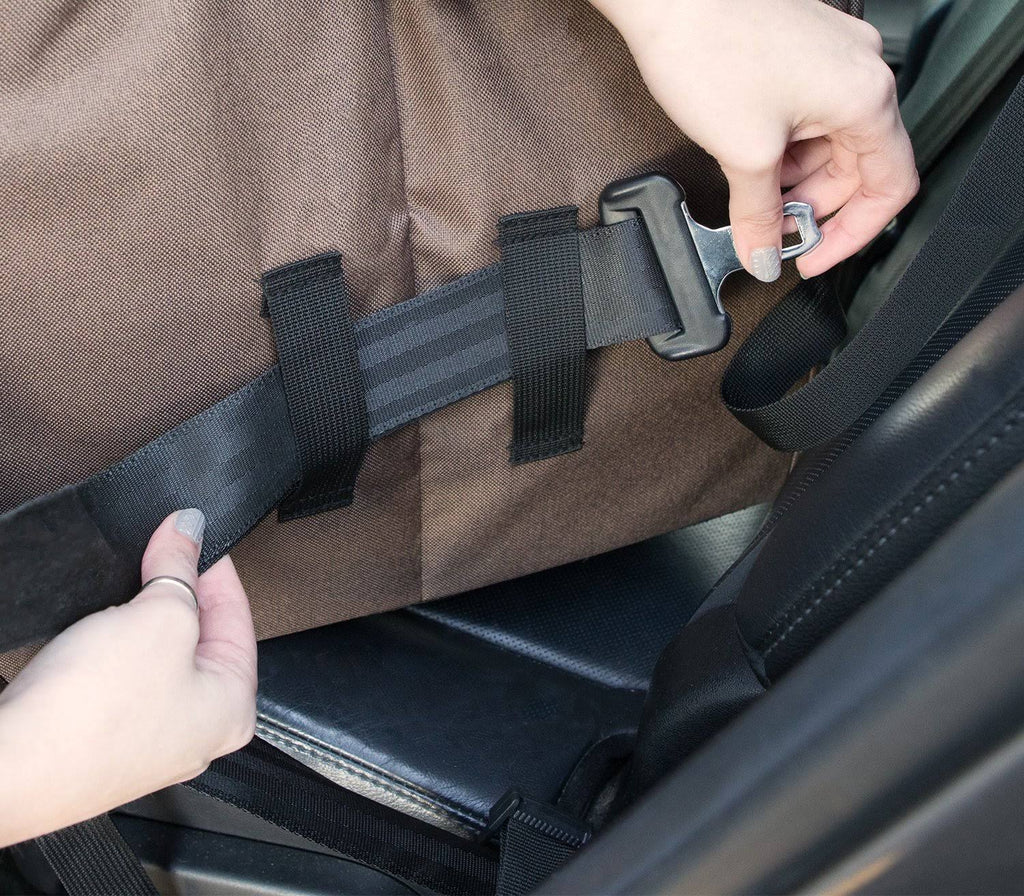 Pet Car Seat with Adjustable Straps, Solid Foam Base, Attached Tether Strap U289
