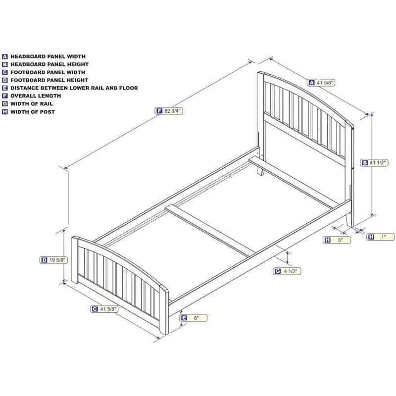Twin XL Walnut Traditional Bed with Matching Foot Board Z68734