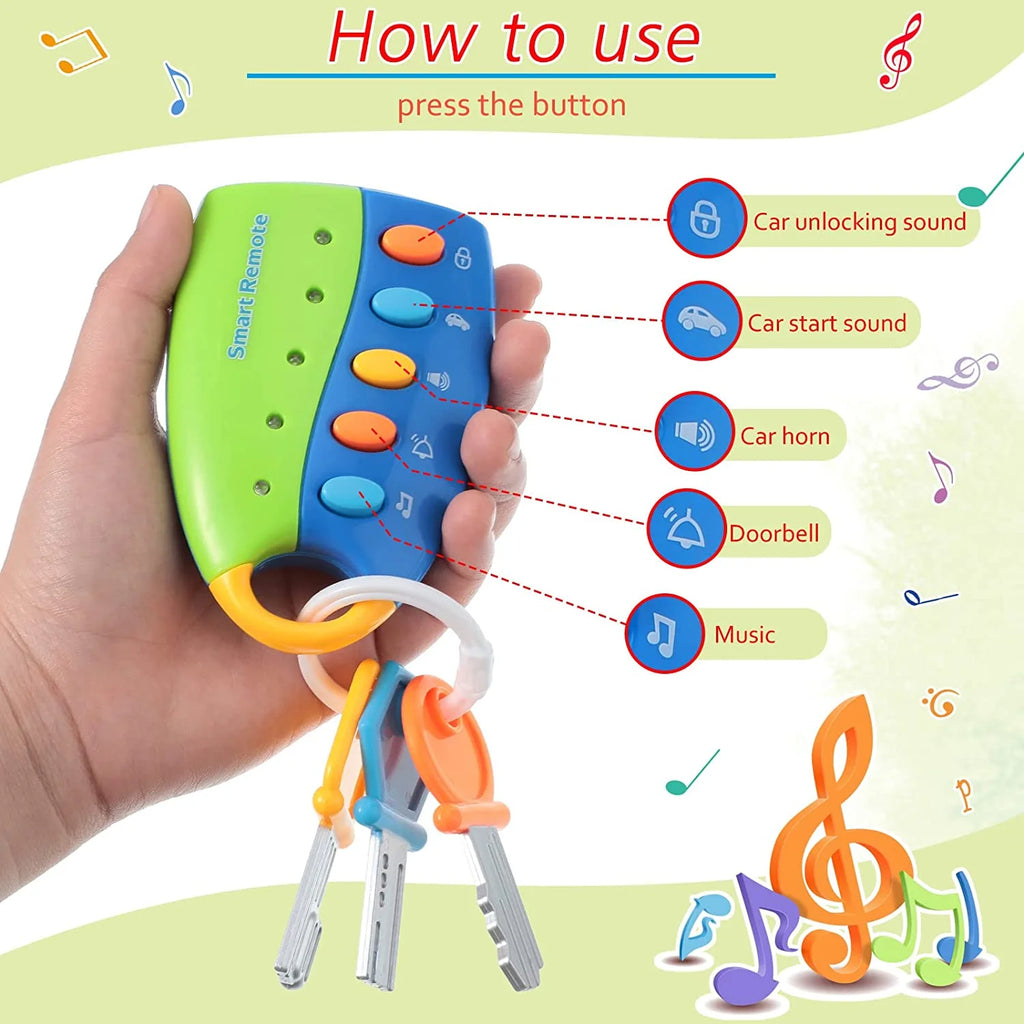Pink Musical Toy Car Keys with Sound and Lights P4435