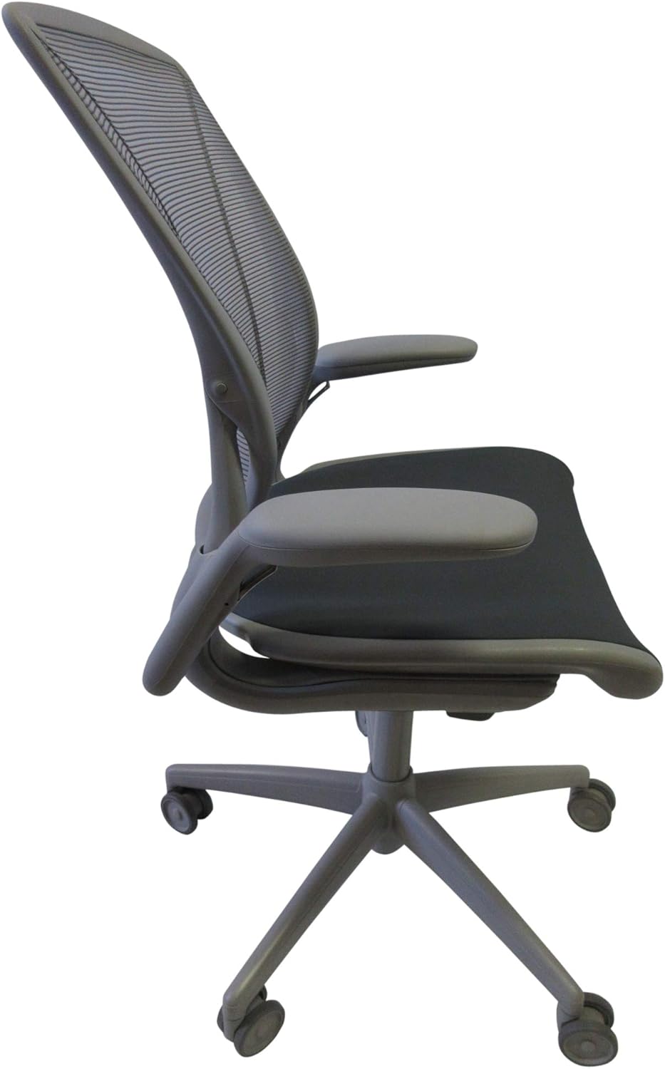 Gray Pinstripe Mesh Task Chair with Grey Frame and Standard Foam Seat I4062