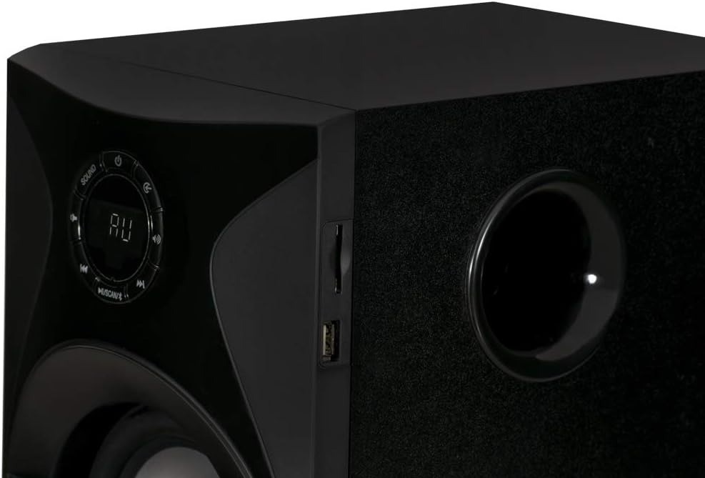 Bluetooth 5.1 Surround Sound Home Theater Speaker Set with LED Light Display, FM Tuner, USB and SD Card Inputs, Remote Control Z921758