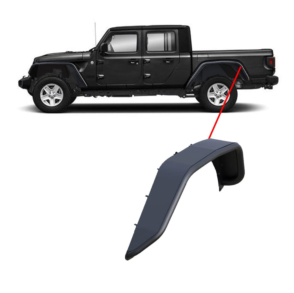 Matte Black Steel Tubular Rear Fender Flares J9165