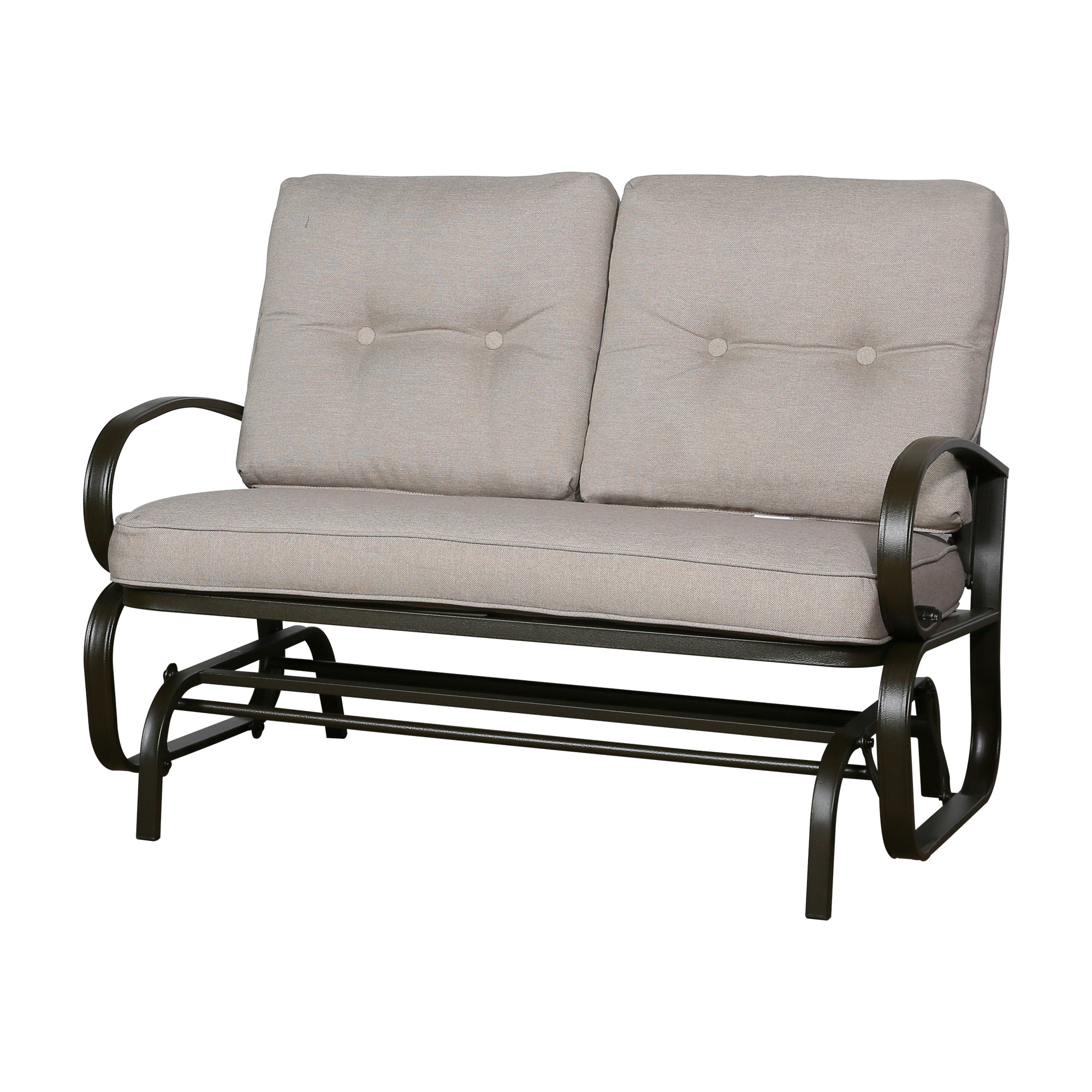 Beige 2-Person Outdoor Steel Glider Chair C71148