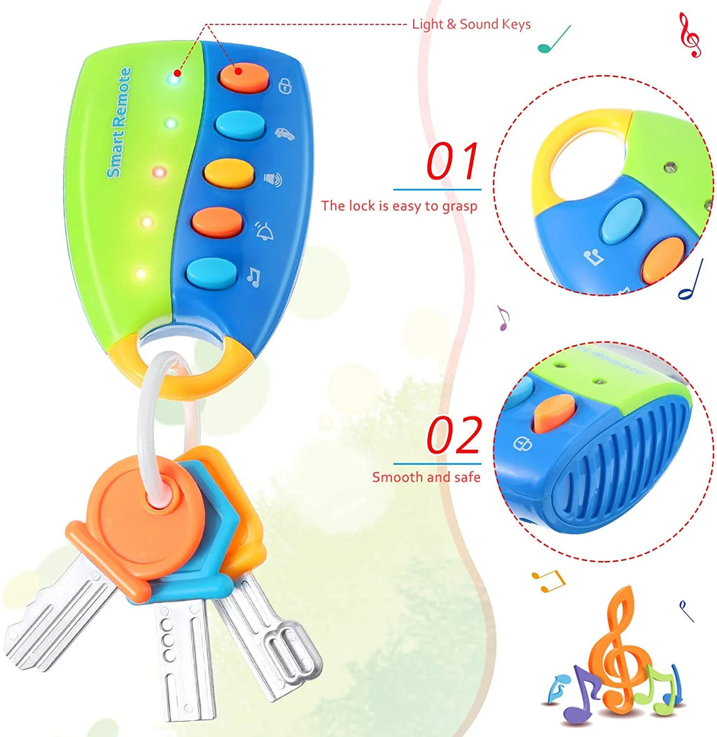 Pink Musical Toy Car Keys with Sound and Lights P4435