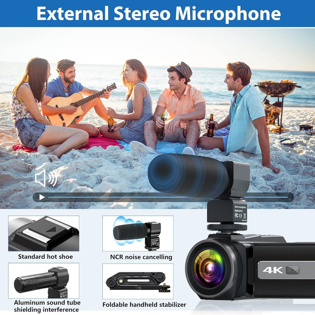 4K 48MP WiFi Vlogging Camera with Touch Screen IR Night Vision K8613