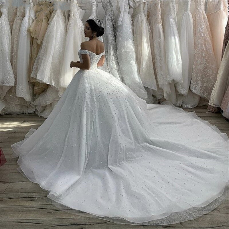 White Plus Size Sweetheart Tulle Wedding Dress Q50065