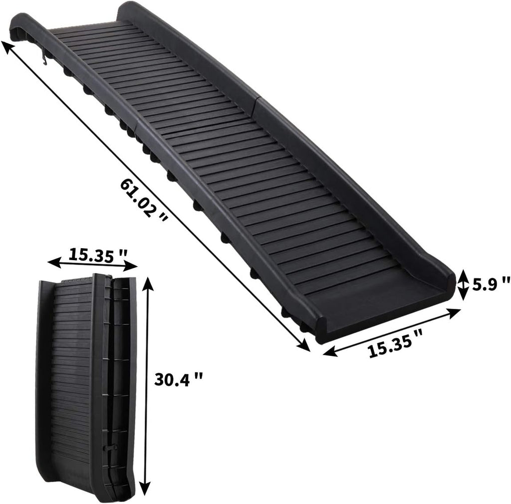 Heavy Duty Portable Folding Dog Ramp for SUV, Non-Slip Pet Stairs, Pack of 2 O194071