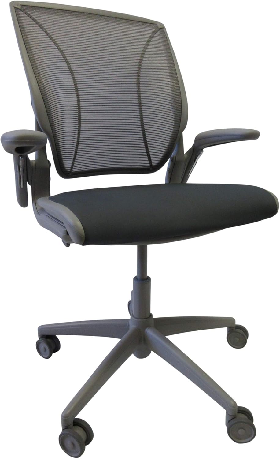 Gray Pinstripe Mesh Task Chair with Grey Frame and Standard Foam Seat I4062