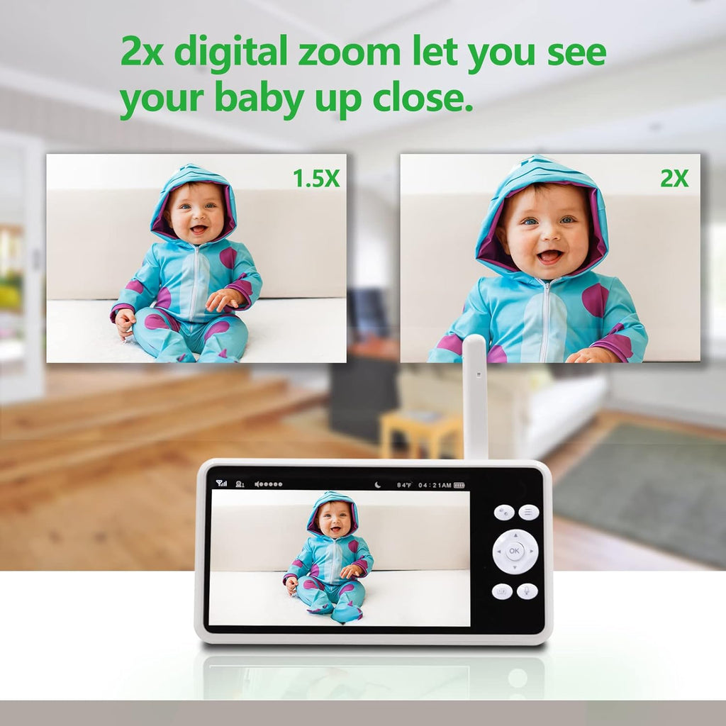 5 inch 720p Video Baby Monitor with 1080P Pan-Tilt-Zoom Camera X275