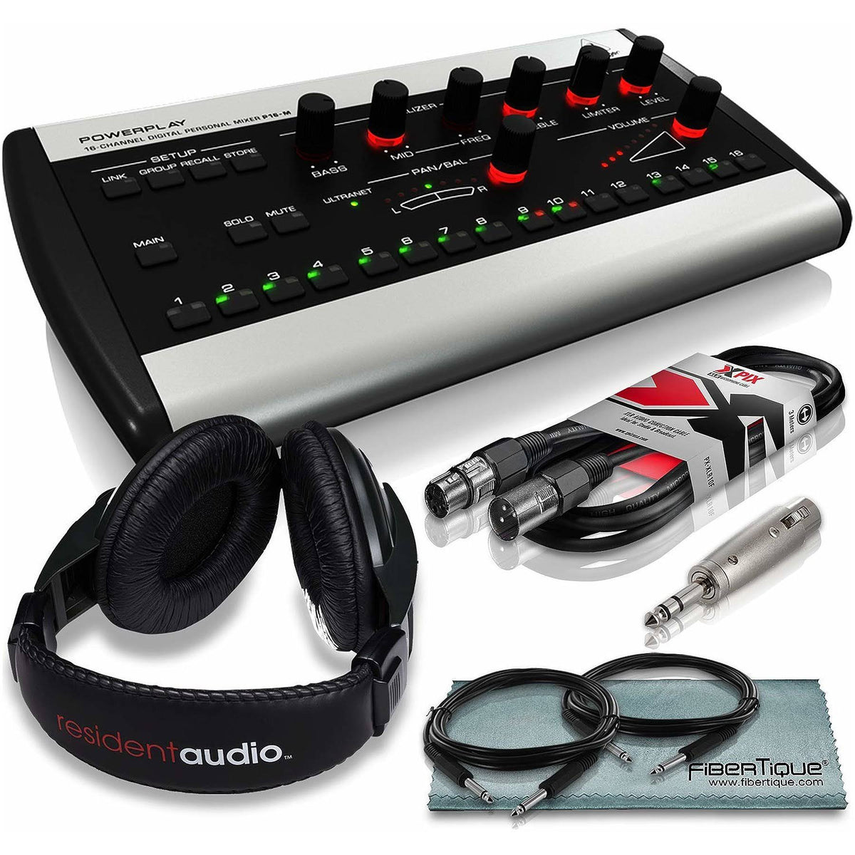 16-Channel Personal Digital Mixer with Closed-Back Headphones O457877