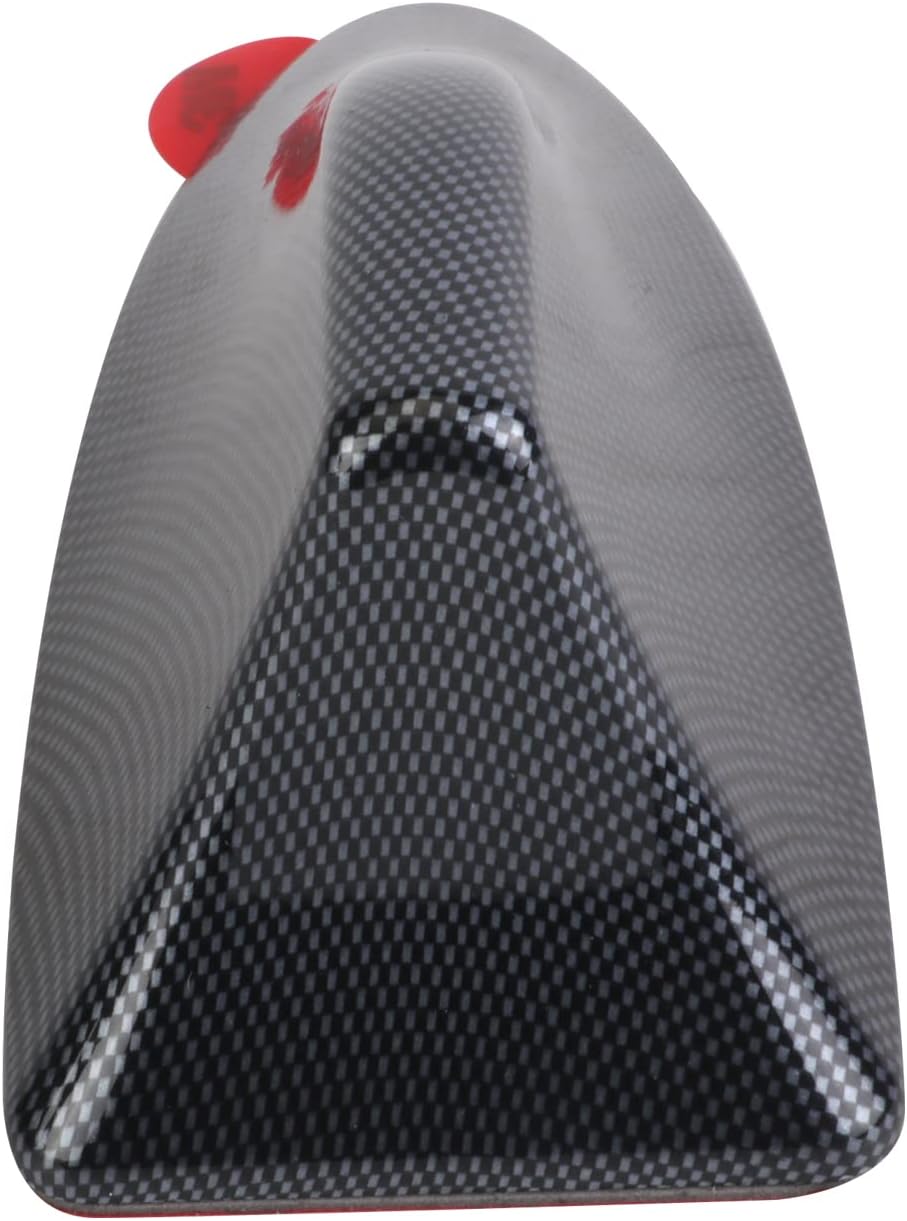 Carbon Fiber Car Shark Fin Antenna Cover Radio Signal Base Black Universal Accessories Pack of 2 B652