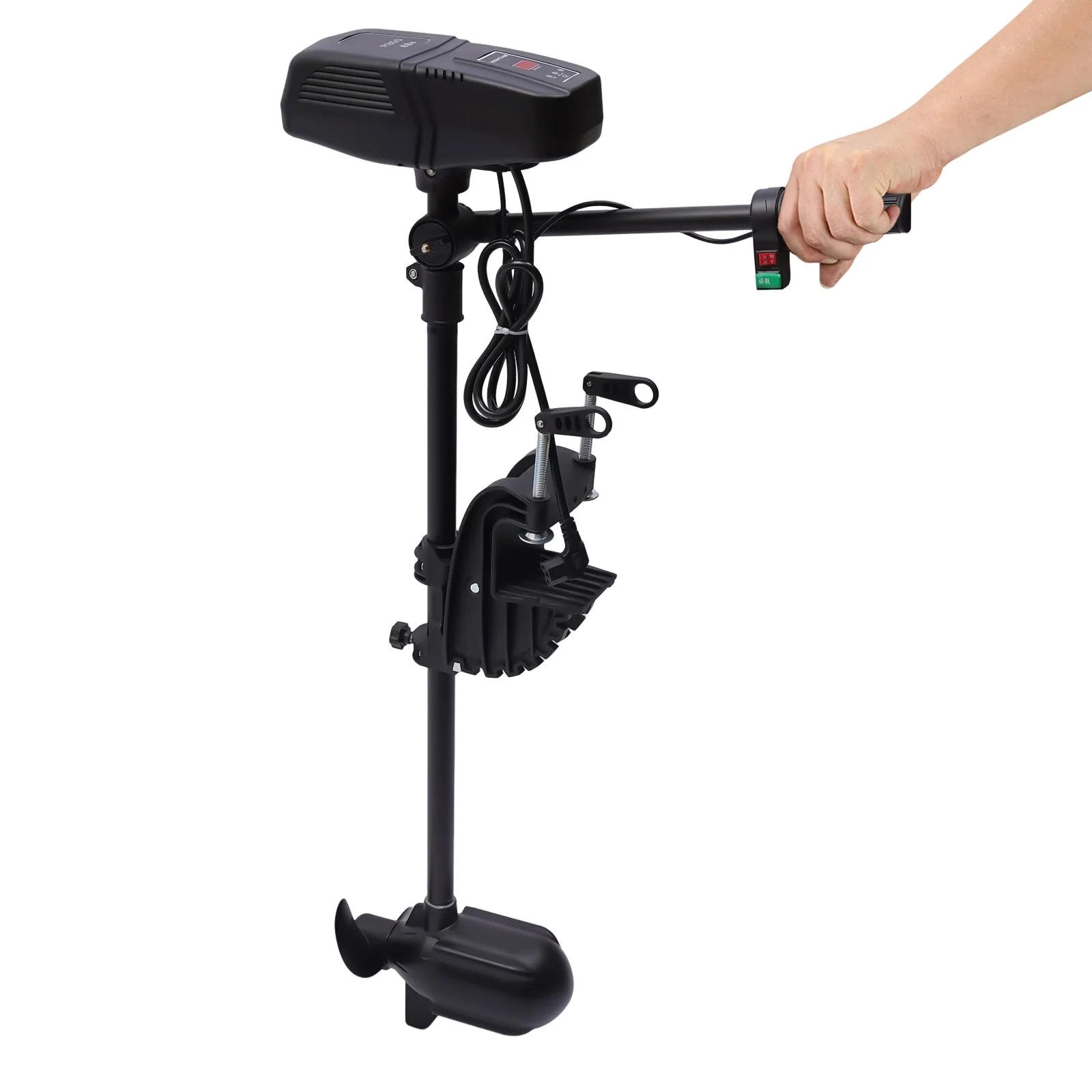 48V 1400W Electric Trolling Motor Outboard Motor Fishing Boat Engine LED Display 360° Rotatable Brushless Motor 2300RPM J640344