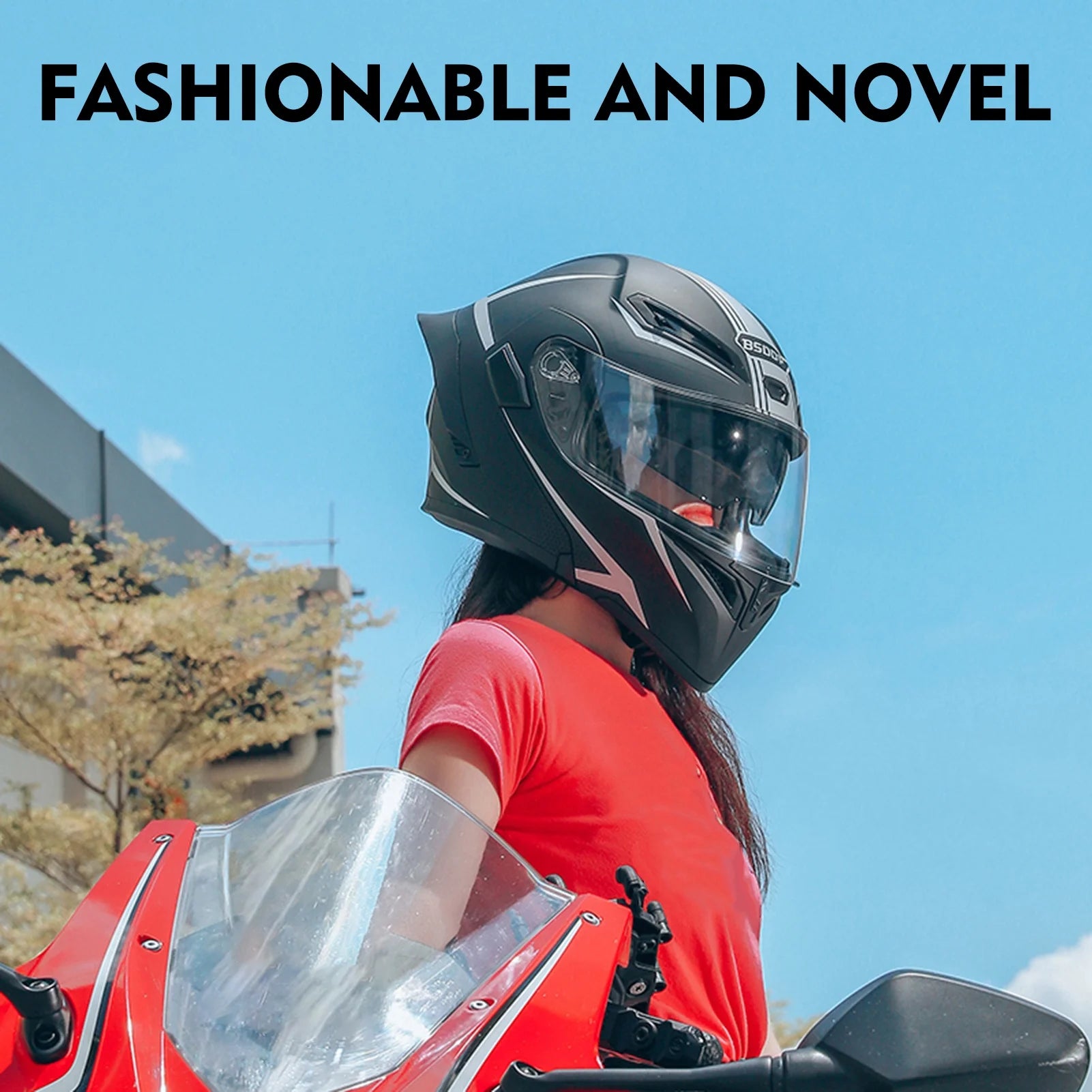 Motorcycle Dual Visor Flip up Full Face Helmet Y970